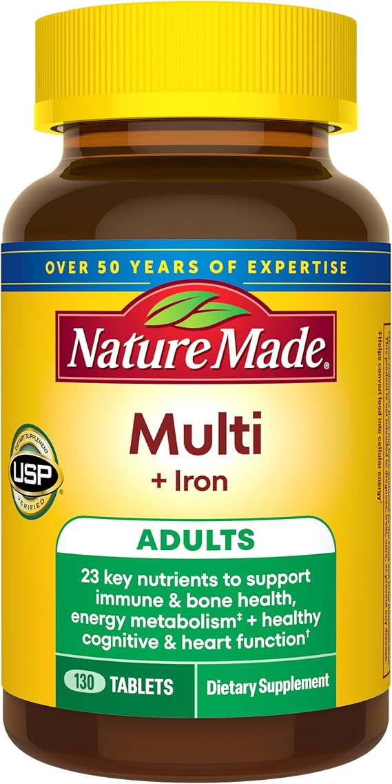 Nature Made Multivitamin Tablets with Iron, 130 Tablets
