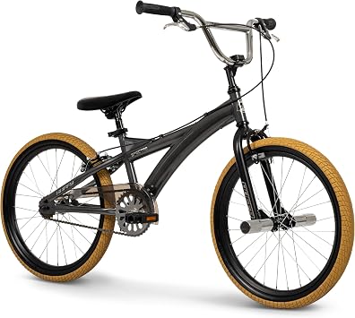 Huffy Spectre BMX-Style Bike, 20 Inch Wheels, Steel Frame, Single Speed Drivetrain, Dual Caliper Brakes, Front Freestyle Pegs, BMX Handlebars for Kids & Teens