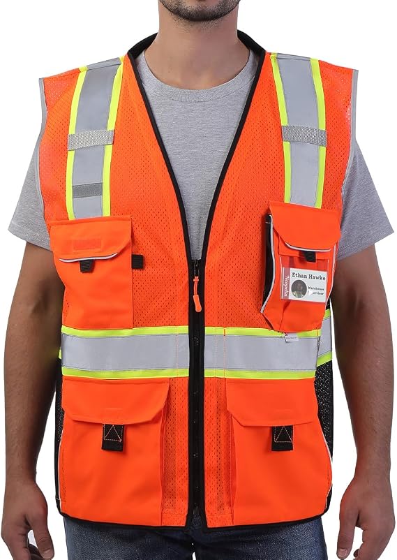 Neopelta Heavy Duty Reflective Safety Vest Made with 3M Tape Orange Mesh S