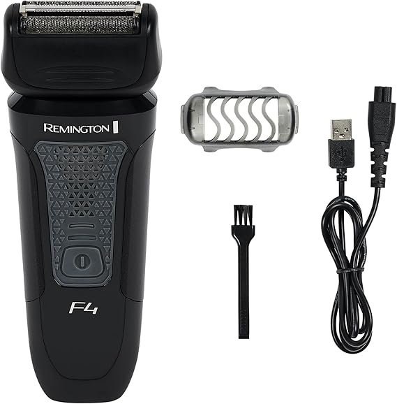Remington F4 Style Series Foil Shaver, Flexing Blades, Cordless Razor | Close, Comfortable Shave, Graphite-Coated Foils, Wet or Dry Use, Up to 50 Minutes Runtime, Pop-Up Trimmer, Black Finish