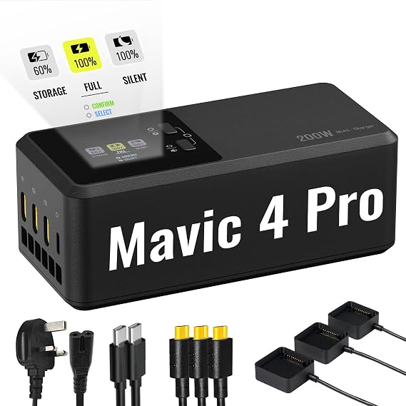 LKTOP 200W Parallel Charging Hub for DJI Mavic 4 Pro