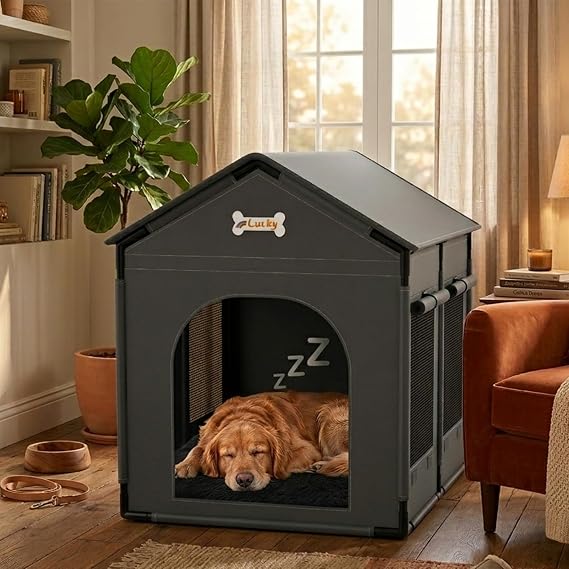 33.9" Dog House Indoor Outdoor Dog Kennel Tent Bed
