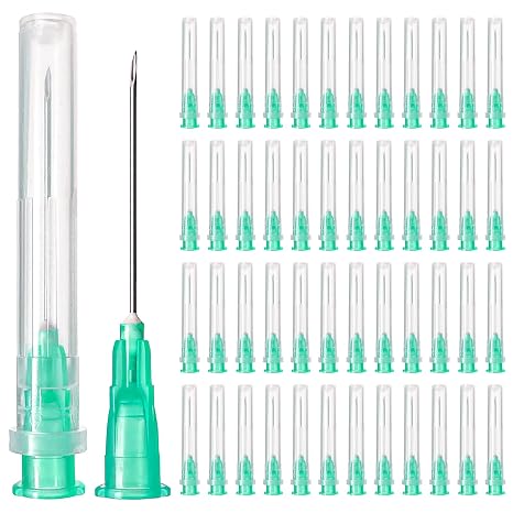 Dispensing Accessories - 150 Pcs Stainless Steel Industrial Pipes Dispensing Accessories for Laboratory Supplies (21G 25mm/1 Inch) Green, Ready to Use