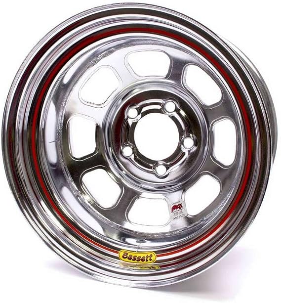 Bassett D-Hole 15x8 in 5x4.75 Chrome Wheel Rim P/N 58DC2IC