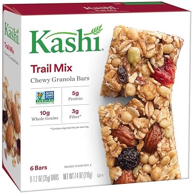 Kashi TLC Trail Mix Chewy Bar, 1.2-ounce Bars, 6 Bars per Box, Case of 12 Boxes Total 72 Bars