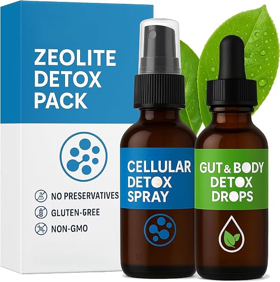 【Zeolite Detox Pack for Adults】-Advanced clinoptilolite zeolite drops support gentle cellular and body detoxification, energy and focus, gut cleansing, immune system(1 set)