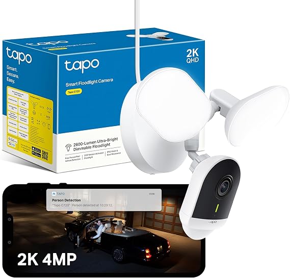 Tapo C720 2K 4MP Floodlight Outdoor Security Camera QHD CCTV Camera Wi-Fi