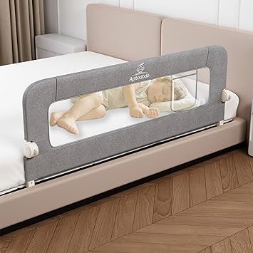 Upgraded Bed Rails for Toddlers with U-Shape Base,47" Toddler Bed Rails with More Stable and Secure,Suitable for Twin,Full,Queen Size Bed,High/Low Mattresses, Box/Platform BedSilver Gray