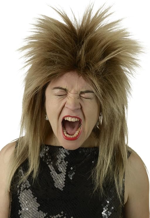 City Costume Wigs 80s Rocker Wig | Tina 70's, Mixed Brown Blonde Bowie Labyrinth Wig