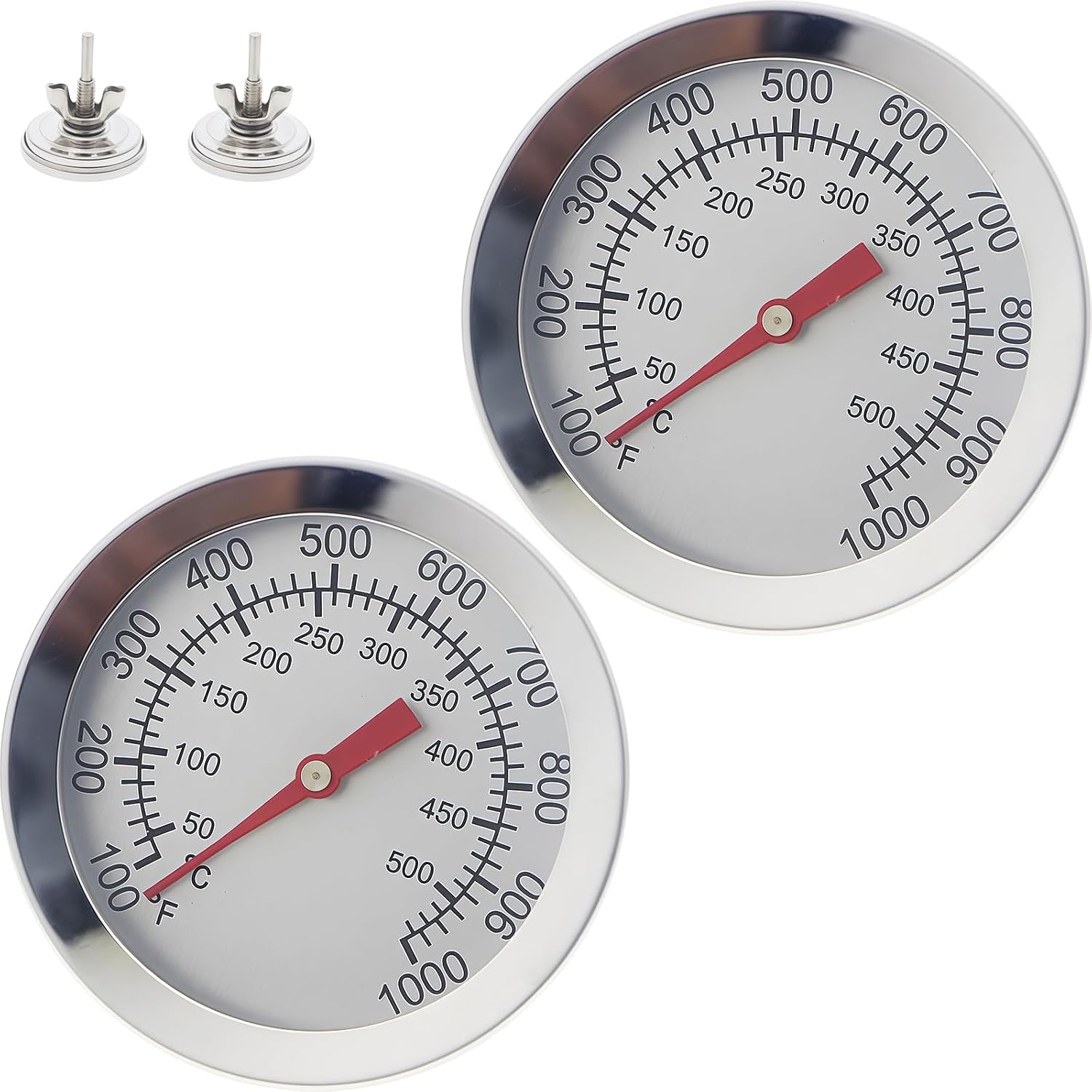 Practical Nonrust Steel Bimetallic Thermometers Heat Ideal for Home BBQ and Camping Easy Reading BBQ Temperature Gauges