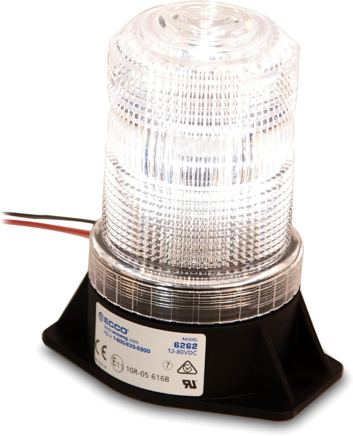 ECCO LED Beacon 5 Inch LED Beacon Warning Flash Clear Light 12V 80V for Industrial Vehicles Applications Tractor Forklift Excavator