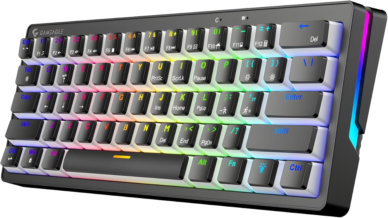 Kablolu RGB Mekanik Gaming Klavye, 22 Efektli Tam Anti-Ghosting, 50M Tuş Ömrü, US Tuş Dizilimi, Örgü Kablo, Win Tuş Kilidi, Kablolu RGB Mekanik Oyuncu Klavyesi Kırmızı Switch KB-22