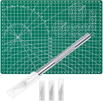 Anezus Craft Knife Precision Cutter and Self Healing Cutting Craft Mat Hobby Knife Set with 30 PCS Knife for Art Hobby Craft Scrapbooking Stencil