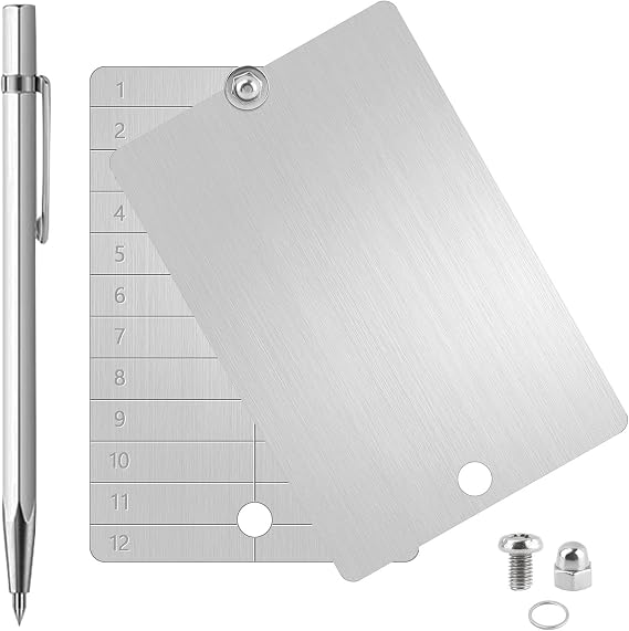 Steel Crypto See-d Phrase Storage, 2Pcs Crypto Wallets with Engraving Pen & Locking Screws, Cryptocurrency Wallets Cold Storage for Bitcoin Compatible with BIP39 Hardware(COLOR:Silver)