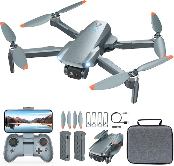 FPV Drone with Camera 1080P HD - Foldable RC Quadcopter for Adults Beginners Kids, Voice Control, Gesture Selfie, Headless Mode, 2 Batteries 30 Min Long Flight Time, Portable Travel Case, Beginner Friendly Drone