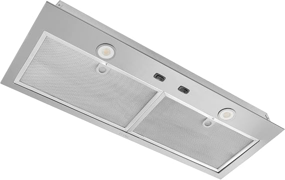 Broan-NuTone 30-inch Custom Built-In Power Pack Range Hood Insert with 2-Speed Exhaust Fan and Light, 300 Max Blower CFM, Stainless Steel