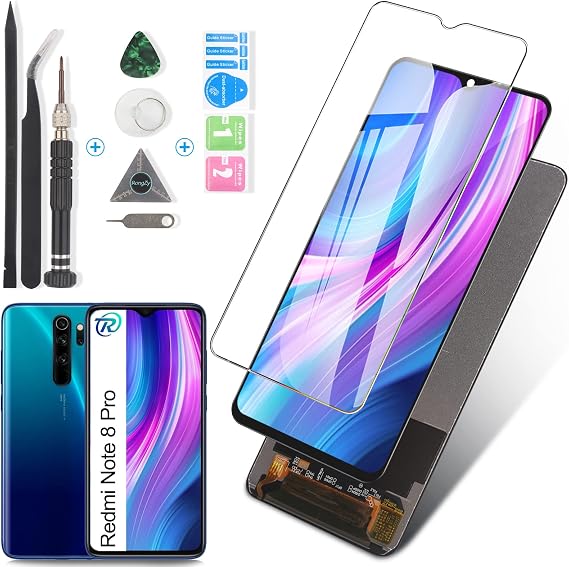 LCD for Xiaomi Redmi Note 8 Pro Screen Replacement Touch Screen Digitizer Assembly Screen Replacement with Tools(Black)