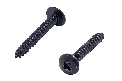 Bolt Dropper No. 6 X 1 Stainless Truss Head Phillips Wood Screw, (25 Pack), Black Xylan Coated 18-8 (304) Stainless Steel Corrosion Resistant Screws, by Bolt Dropper