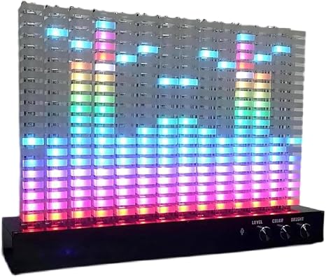 Audio Spectrum Analyzer,Music Spectrum Light,14 Segment Spectrum Acrylic Lamp Post,Collision of Sound and Light,for Car/Party