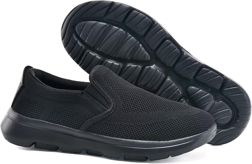 poemlady Men's Casual Slip on Walking Loafer Shoes -Mesh Tennis Work Sneakers