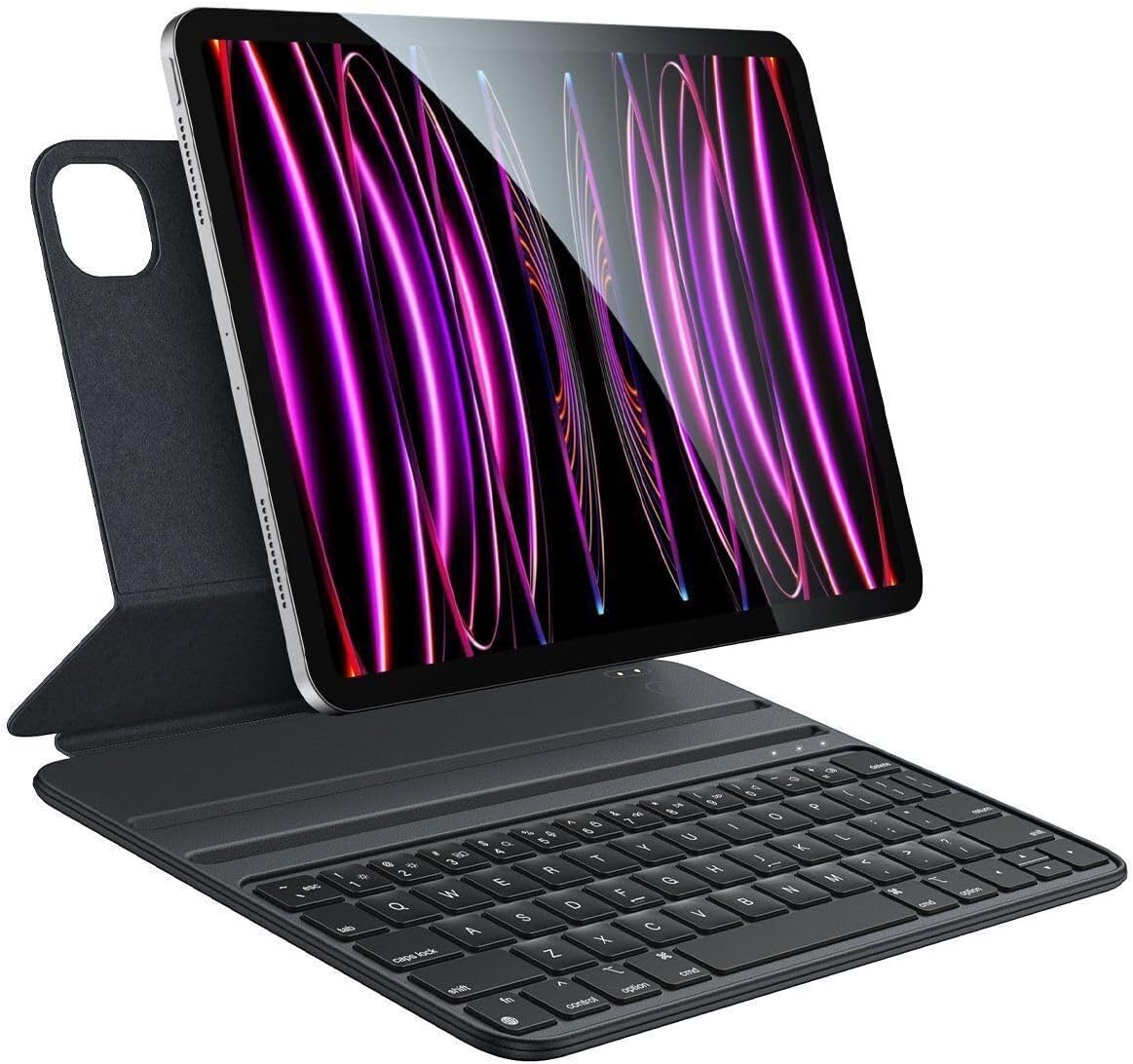 Fogy Ipad Pro 4.Nesil 11" Inç (M2 Çipli) ile Uyumlu Case Magic Keyboard Folio Utra Slim Klavyeli Tablet Kılıf