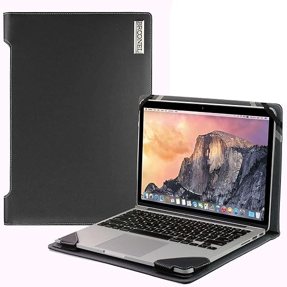 Profile Series - Black Leather Laptop Case Compatible with TREKSTOR PRIMEBOOK P15