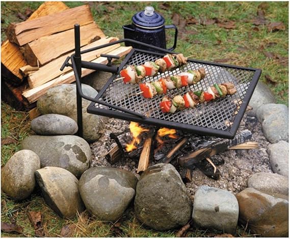 Adjust-A-Grill Camping Grill - Makes Outdoor Cooking Easier and Safer | cooking-grates