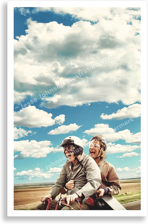 Best Buds Dumb and Dumber Jim Carrey Poster Minibike Motorcycle Poster // Lloyd bathroom decor movie poster