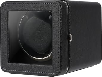 Automatic Watch Winder, Leather Single Watch Winder with Quiet Japanese Motor, 4 Rotation Mode with LED Light Gift