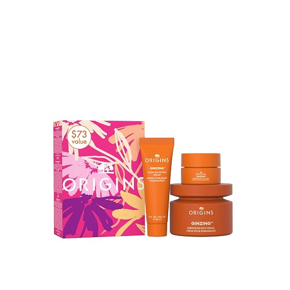 Origins GinZing Glow-Boosting Collection Skin Care Set | Three Bestselling Radiant Essentials | Mother's Day Gifts