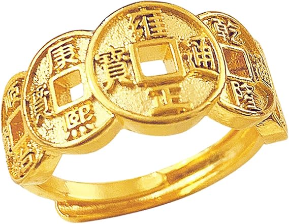 Antique Styles Brass Rings Vintage Inspired Coin Design Unique Distressed Finish Rings Comfort Fit Jewelry Accessory