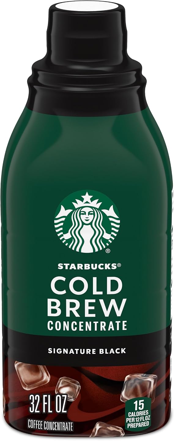 Starbucks Cold Brew Coffee Concentrate Signature Black, 32 fl oz Bottle