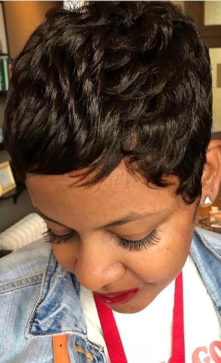 Short Pixie Cut Wigs for Black Women Short Wigs with Bangs Short Hairstyles Short Hair Wigs for Black Women (Nicelatus-AC9627ZONG)