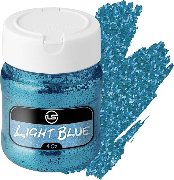 Light Blue Glitter Bulk 4 OZ Fine Glitter for Crafts, Resin, Tumblers