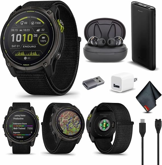 Garmin Enduro 3, Solar, Sapphire GPS Smartwatch (Carbon Gray) Bundle