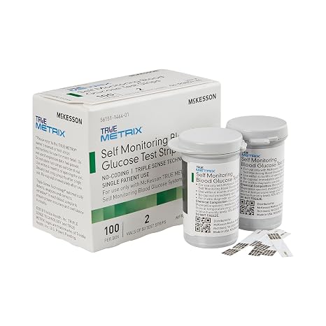 McKesson True METRIX Blood Glucose Test Strips for Diabetes, 100 Strips