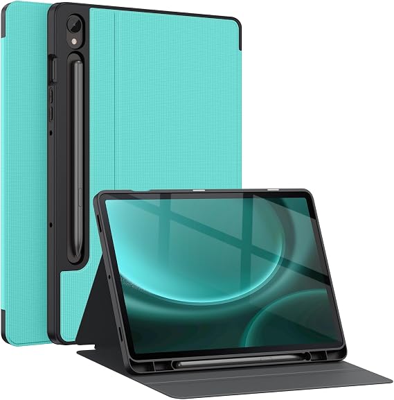 Soke Case for Samsung Galaxy Tab S10 Lite/S10 FE/S9 FE 2025/2023 - Shockproof Stand Folio Case,Multi-Viewing Angles,Soft TPU Back Cover for Galaxy Tab S10/S9 FE 10.9 inch Tablet,Aqua