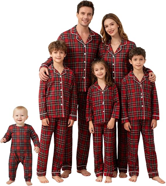 Christmas Newborn Baby Family Pajamas Matching Sets Long Sleeve Holiday Pijama Sets