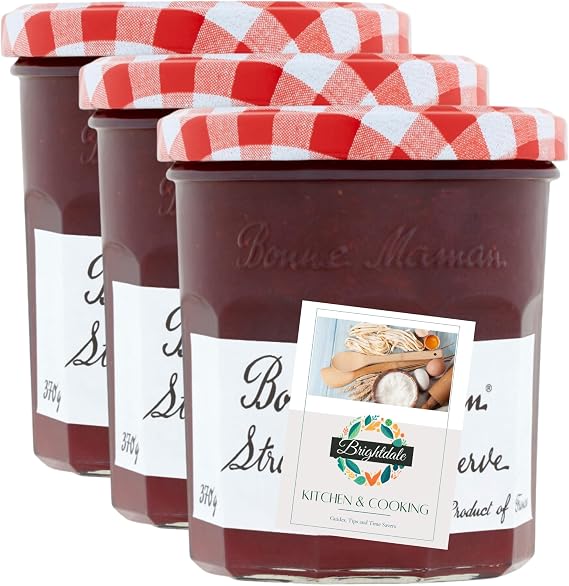 Strawberry Jam Bundle with Bonne Maman Strawberry Conserve 370g 3 Pack + Brightdale Kitchen Booklet