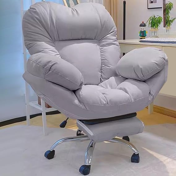 Ergonomic Office Chairs Lazy Sofa Home Office Desk Chairs,Lift Computer Gaming Chair Backrest Recliner Chair 3-Level Adjustable Backrest, and Silent Rollers, Comfortable Office Chair