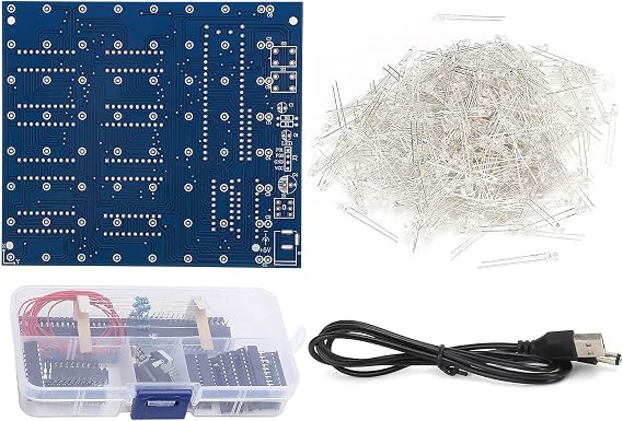 Chrees DIY 3D LED Cube Light Kit, 8x8 Layers, 512 LED