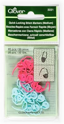 Clover Quick Locking Stitch Markers - Medium 20Pkg
