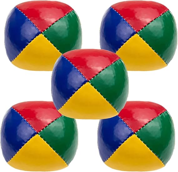 5 Juggling Balls, Professional Fushigi Ball Set Helps to improve Dexterity and Motor Skills Contact Juggling Balls Classic Faux Ball Filled Stitched for Beginners Home or Outdoors