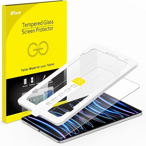 JETech One Touch Film for iPad Pro 11 Inch 2022/2021/2020/2018 Model and iPad Air 5/4 10.9 Inch Tempered Glass Film with Auto Adjusting Tool Kit HD Clear