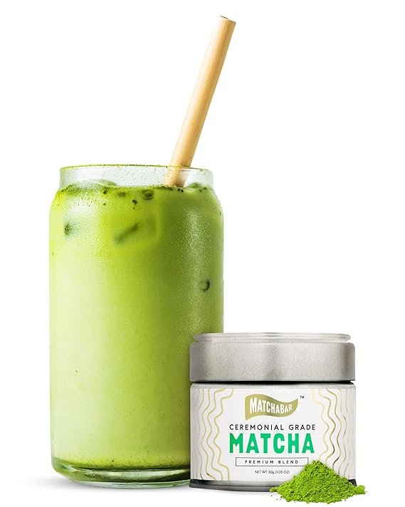 Matchabar Premium Blend Matcha Powder (30g Tin) - Ceremonial Grade Authentic Japanese Matcha Green Tea Powder - | Harvested in Japan | for Tea Latte - Zero Sugar, Vegan & 0 Calories