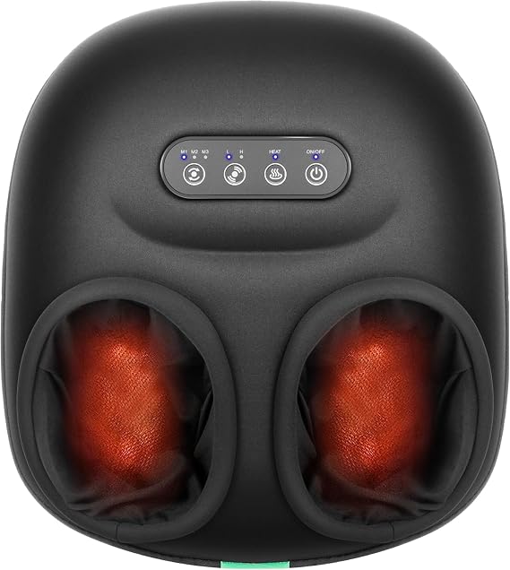 Medcursor Foot Massager Machine with Heat, Deep Kneading Air Compression Feet Massager, Shiatsu Foot Massage for Home or Office Use,Gifts for Women and Men (Dark Grey)