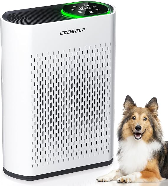 Powerful Air Purifiers for Home Large Room Up to 2400 Ft2 with Air Quality Monitor 20dB Sleep Mode, Air Purifier for Bedroom Office Living Room HAP602 Eggshell