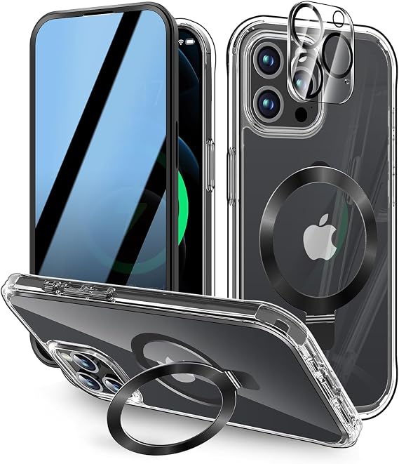 Privacy Case for iPhone 12 Pro Max with Magnetic Stand - Black