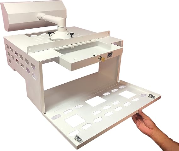 Ultra-Short Throw Projector Protector Cage and Adjustable Wall-Mounted Arm Combination Kit (Version 2/2020) - PROJ PRO EUST20
