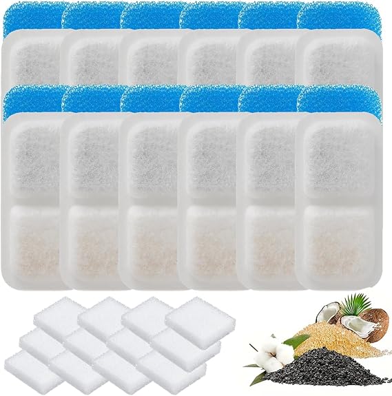 12 Replacement Filter for Cat Fountain PWF-001 2L Cat Water Fountain Filter Compatible with Oneisall, 2L Stainless Steel